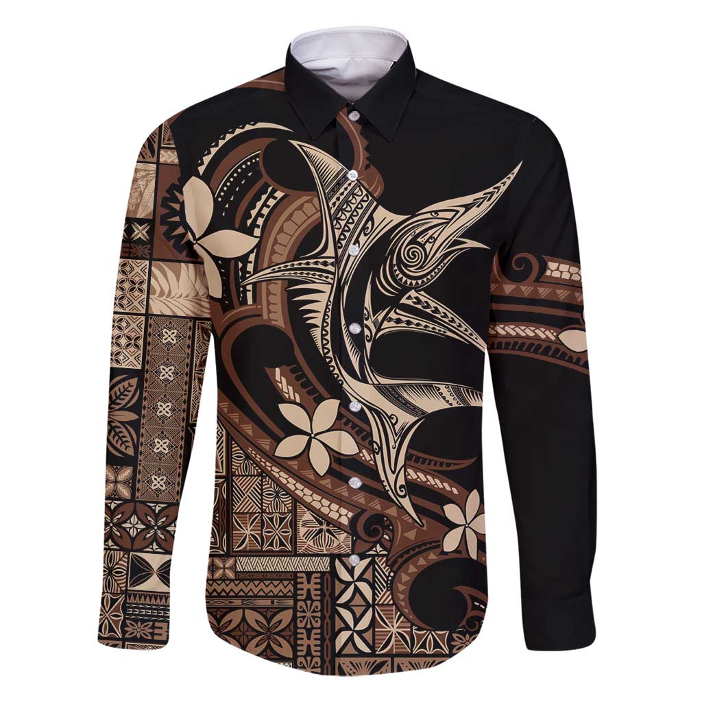 Samoa Manuia le Aso Tuto'atasi Family Matching Mermaid Dress and Hawaiian Shirt Siapo Mamanu Mix Tatau Marlin