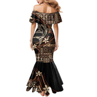 Samoa Manuia le Aso Tuto'atasi Family Matching Mermaid Dress and Hawaiian Shirt Siapo Mamanu Mix Tatau Marlin