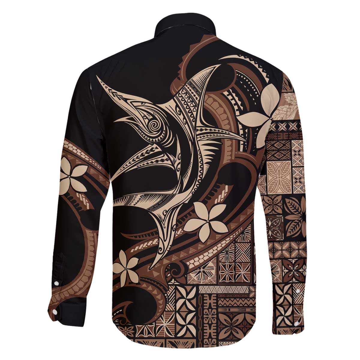 Samoa Manuia le Aso Tuto'atasi Family Matching Off The Shoulder Long Sleeve Dress and Hawaiian Shirt Siapo Mamanu Mix Tatau Marlin