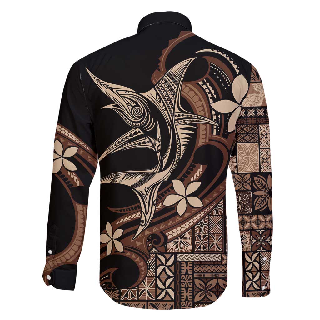 Samoa Manuia le Aso Tuto'atasi Family Matching Off Shoulder Short Dress and Hawaiian Shirt Siapo Mamanu Mix Tatau Marlin