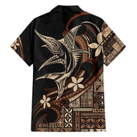Samoa Manuia le Aso Tuto'atasi Family Matching Short Sleeve Bodycon Dress and Hawaiian Shirt Siapo Mamanu Mix Tatau Marlin