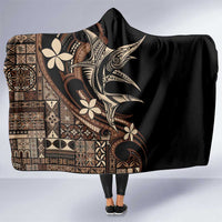 Samoa Manuia le Aso Tuto'atasi Hooded Blanket Siapo Mamanu Mix Tatau Marlin