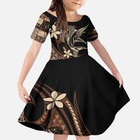 Samoa Manuia le Aso Tuto'atasi Kid Short Sleeve Dress Siapo Mamanu Mix Tatau Marlin