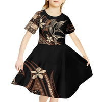 Samoa Manuia le Aso Tuto'atasi Kid Short Sleeve Dress Siapo Mamanu Mix Tatau Marlin