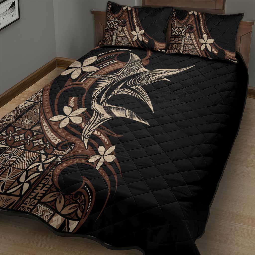 Samoa Manuia le Aso Tuto'atasi Quilt Bed Set Siapo Mamanu Mix Tatau Marlin