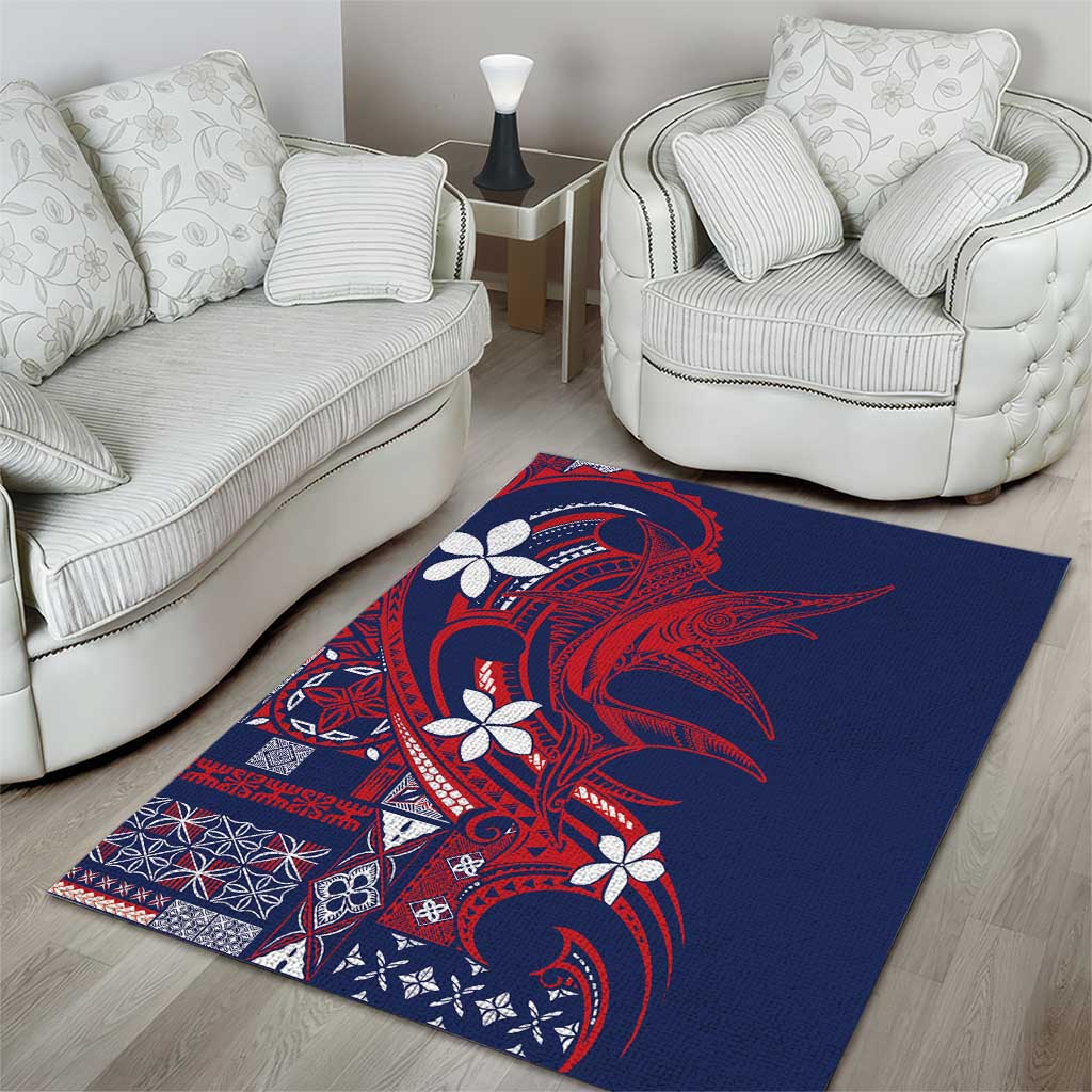 Samoa Manuia le Aso Tuto'atasi Area Rug Siapo Mamanu Mix Tatau Marlin - Flag Color