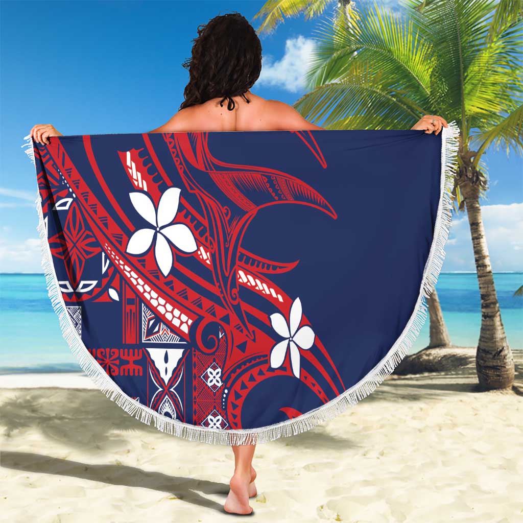 Samoa Manuia le Aso Tuto'atasi Beach Blanket Siapo Mamanu Mix Tatau Marlin - Flag Color