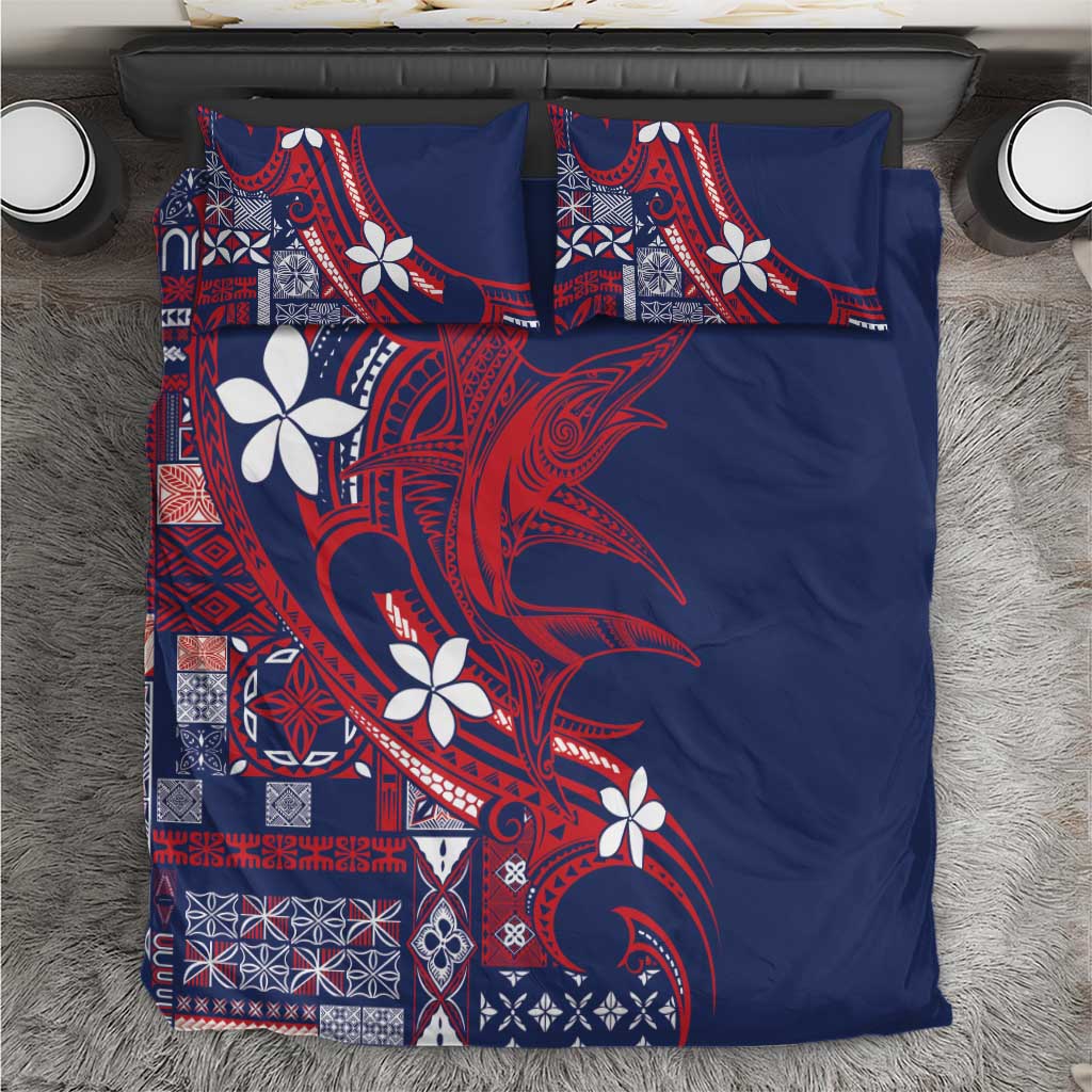 Samoa Manuia le Aso Tuto'atasi Bedding Set Siapo Mamanu Mix Tatau Marlin - Flag Color