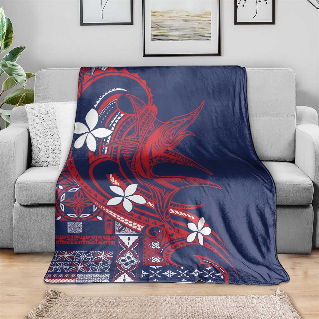 Samoa Manuia le Aso Tuto'atasi Blanket Siapo Mamanu Mix Tatau Marlin - Flag Color