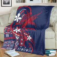 Samoa Manuia le Aso Tuto'atasi Blanket Siapo Mamanu Mix Tatau Marlin - Flag Color