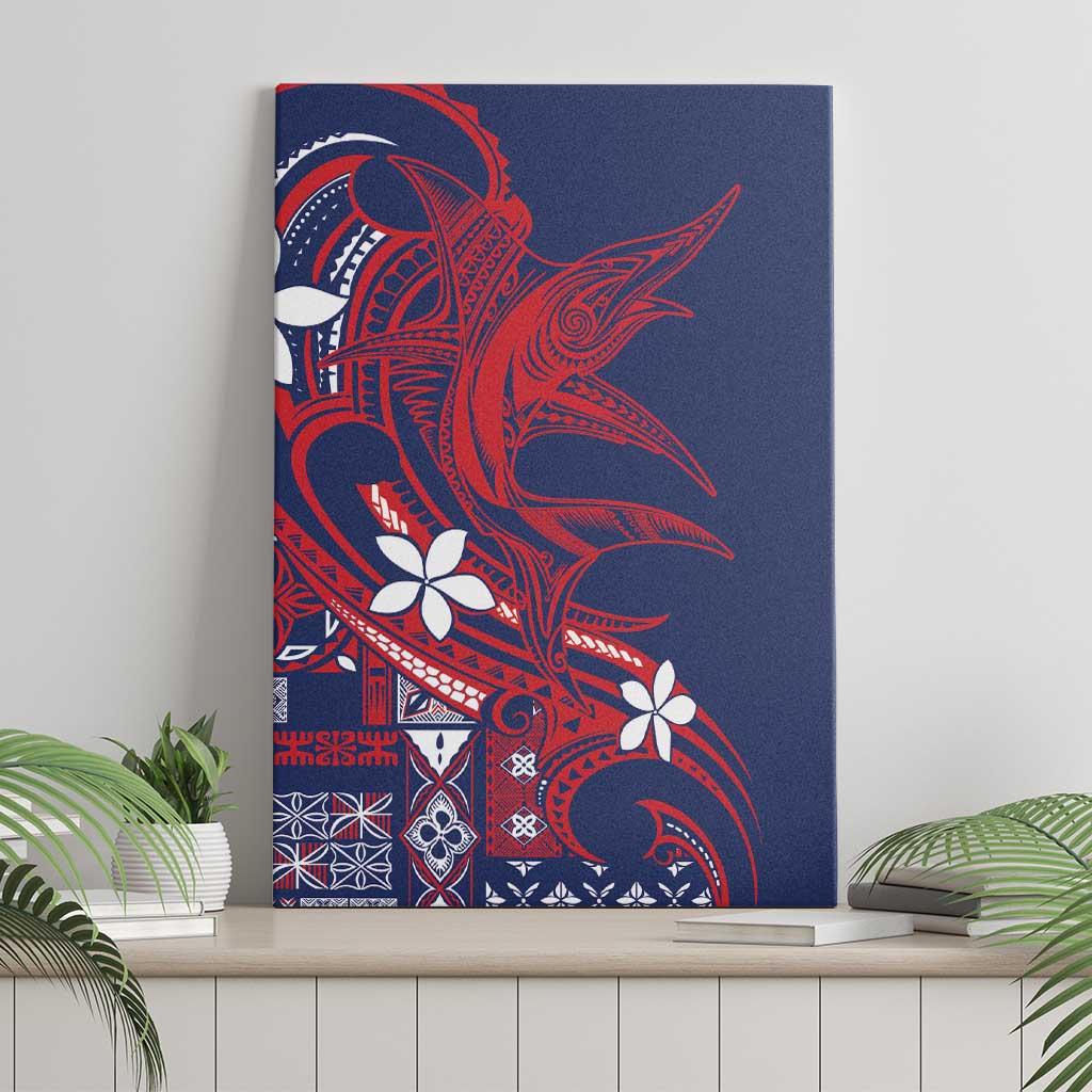 Samoa Manuia le Aso Tuto'atasi Canvas Wall Art Siapo Mamanu Mix Tatau Marlin - Flag Color LT7 - Polynesian Pride