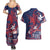 Samoa Manuia le Aso Tuto'atasi Couples Matching Summer Maxi Dress and Hawaiian Shirt Siapo Mamanu Mix Tatau Marlin - Flag Color