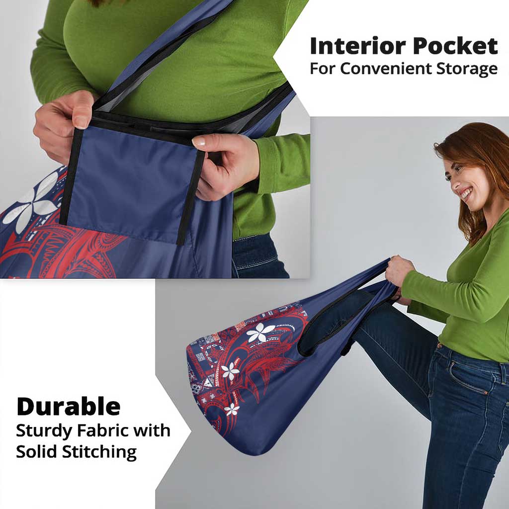 Samoa Manuia le Aso Tuto'atasi Grocery Bag Siapo Mamanu Mix Tatau Marlin - Flag Color