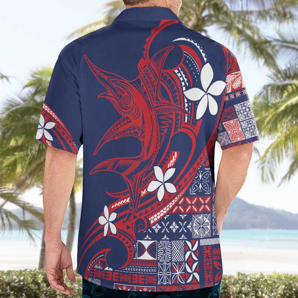 Samoa Manuia le Aso Tuto'atasi Hawaiian Shirt Siapo Mamanu Mix Tatau Marlin - Flag Color