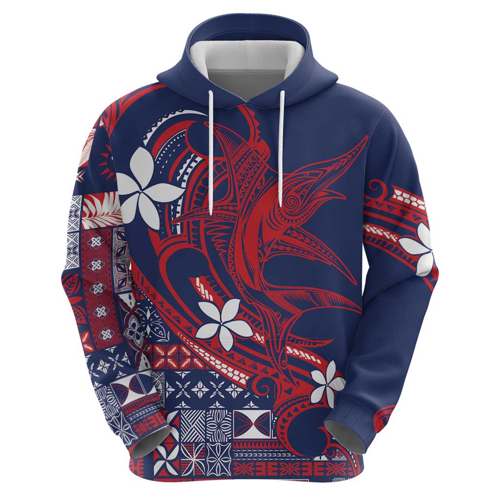 Samoa Manuia le Aso Tuto'atasi Hoodie Siapo Mamanu Mix Tatau Marlin - Flag Color