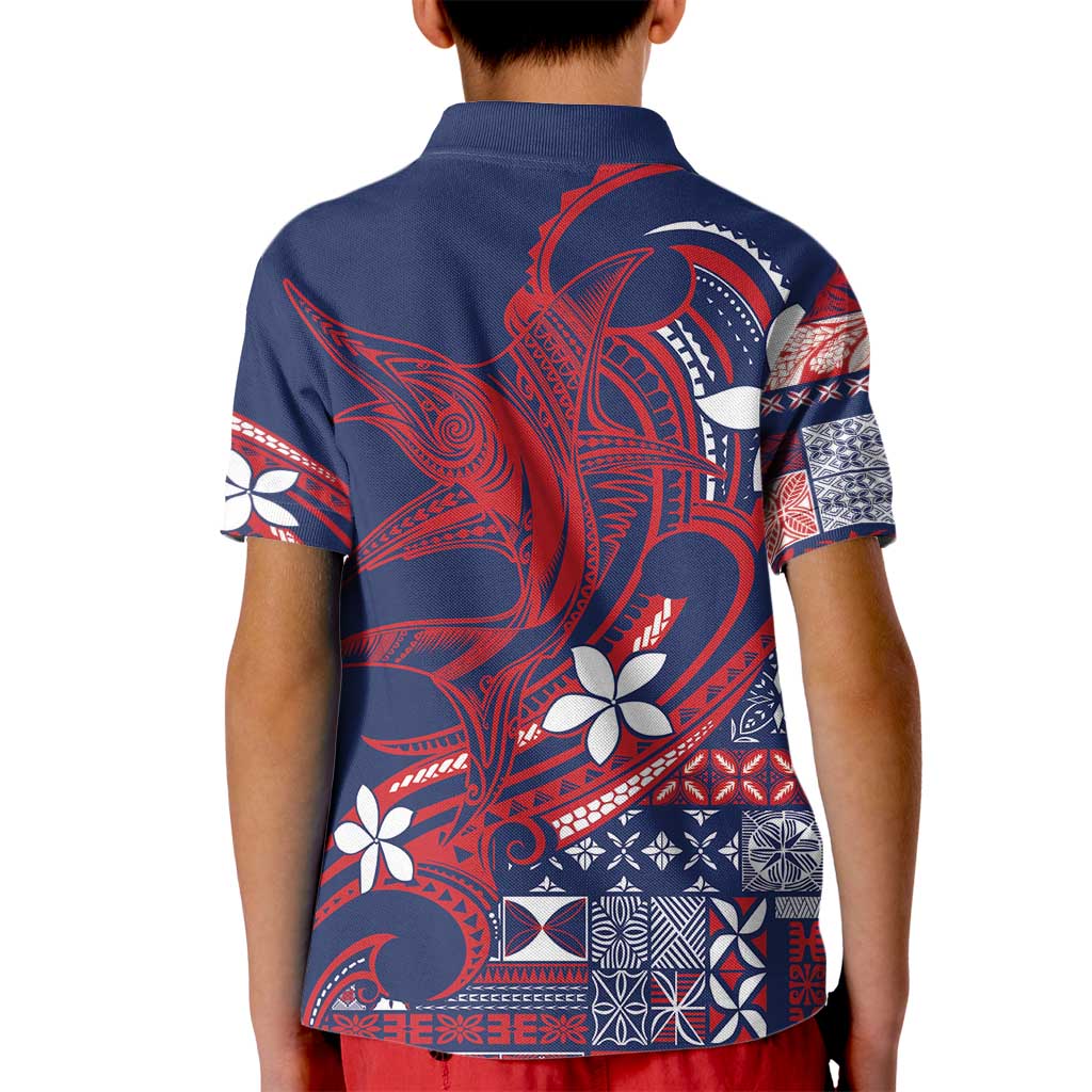 Samoa Manuia le Aso Tuto'atasi Kid Polo Shirt Siapo Mamanu Mix Tatau Marlin - Flag Color