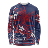 Samoa Manuia le Aso Tuto'atasi Long Sleeve Shirt Siapo Mamanu Mix Tatau Marlin - Flag Color
