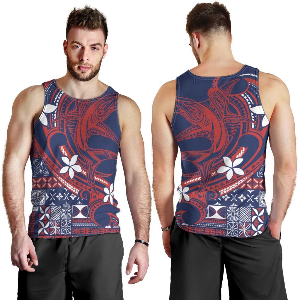 Samoa Manuia le Aso Tuto'atasi Men Tank Top Siapo Mamanu Mix Tatau Marlin - Flag Color