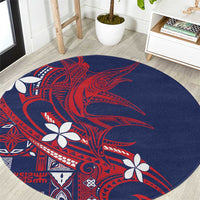 Samoa Manuia le Aso Tuto'atasi Round Carpet Siapo Mamanu Mix Tatau Marlin - Flag Color