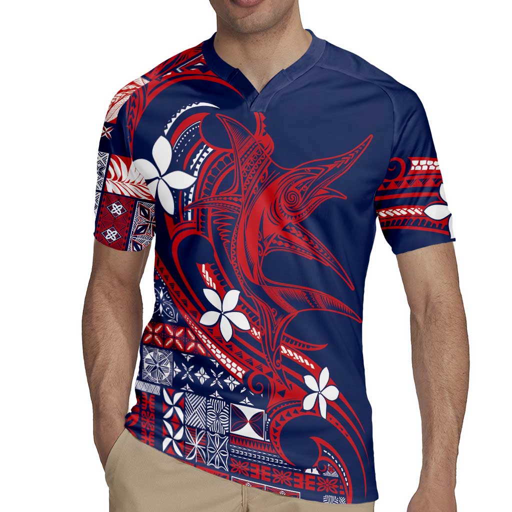 Samoa Manuia le Aso Tuto'atasi Rugby Jersey Siapo Mamanu Mix Tatau Marlin - Flag Color