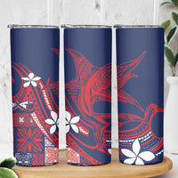 Samoa Manuia le Aso Tuto'atasi Skinny Tumbler Siapo Mamanu Mix Tatau Marlin - Flag Color LT7 - Polynesian Pride
