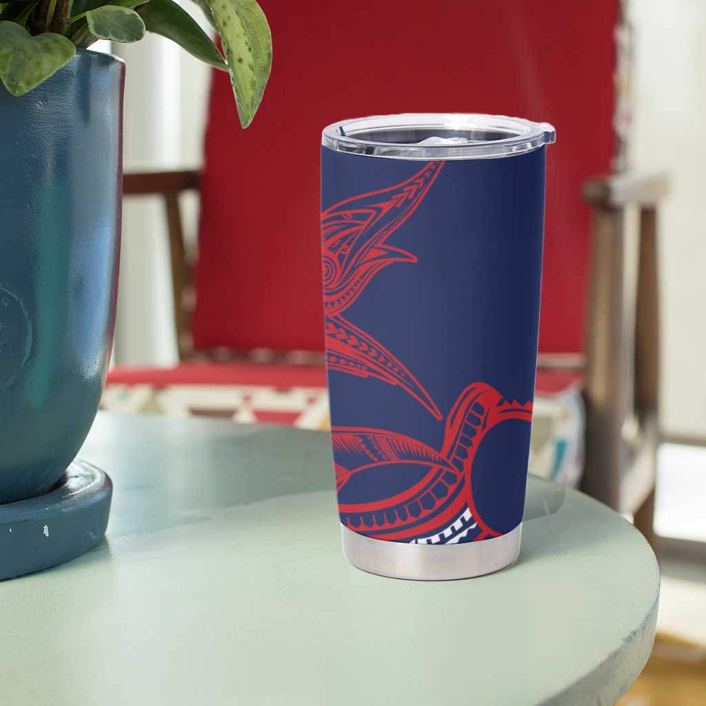 Samoa Manuia le Aso Tuto'atasi Tumbler Cup Siapo Mamanu Mix Tatau Marlin - Flag Color LT7 - Polynesian Pride