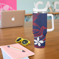 Samoa Manuia le Aso Tuto'atasi Tumbler With Handle Siapo Mamanu Mix Tatau Marlin - Flag Color LT7 - Polynesian Pride