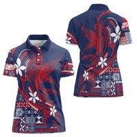 Samoa Manuia le Aso Tuto'atasi Women Polo Shirt Siapo Mamanu Mix Tatau Marlin - Flag Color