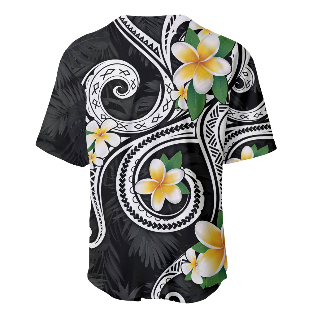 Kanaka Maoli Hawaii Plumeria Baseball Jersey Dancing Tentacles Black Style LT7 - Polynesian Pride