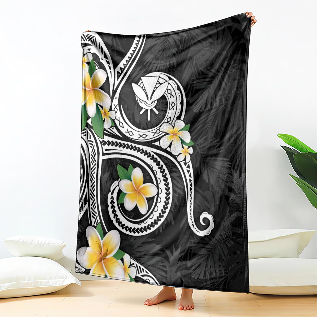 Kanaka Maoli Hawaii Plumeria Blanket Dancing Tentacles Black Style LT7 - Polynesian Pride