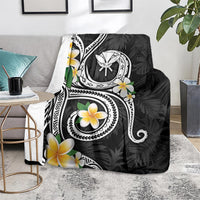 Kanaka Maoli Hawaii Plumeria Blanket Dancing Tentacles Black Style LT7 - Polynesian Pride