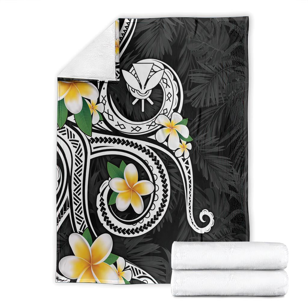 Kanaka Maoli Hawaii Plumeria Blanket Dancing Tentacles Black Style LT7 - Polynesian Pride