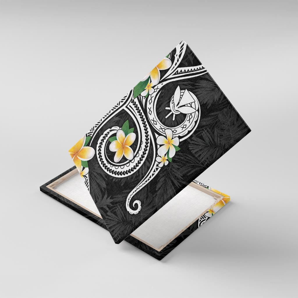 Kanaka Maoli Hawaii Plumeria Canvas Wall Art Dancing Tentacles Black Style