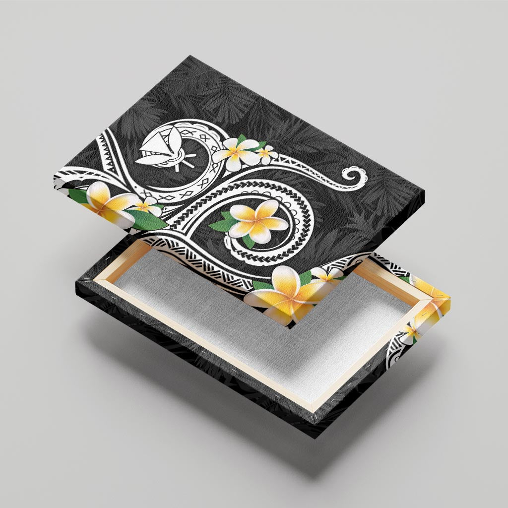 Kanaka Maoli Hawaii Plumeria Canvas Wall Art Dancing Tentacles Black Style