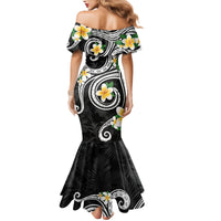 Kanaka Maoli Hawaii Plumeria Family Matching Mermaid Dress and Hawaiian Shirt Dancing Tentacles Black Style LT7 - Polynesian Pride
