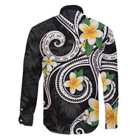 Kanaka Maoli Hawaii Plumeria Family Matching Off Shoulder Short Dress and Hawaiian Shirt Dancing Tentacles Black Style LT7 - Polynesian Pride