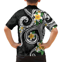 Kanaka Maoli Hawaii Plumeria Family Matching Summer Maxi Dress and Hawaiian Shirt Dancing Tentacles Black Style LT7 - Polynesian Pride