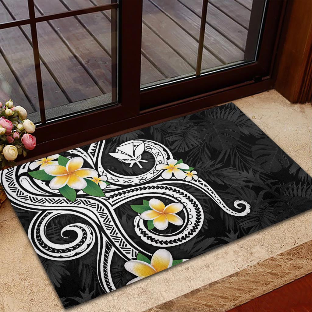 Kanaka Maoli Hawaii Plumeria Rubber Doormat Dancing Tentacles Black Style LT7 - Polynesian Pride