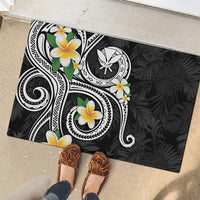 Kanaka Maoli Hawaii Plumeria Rubber Doormat Dancing Tentacles Black Style LT7 - Polynesian Pride