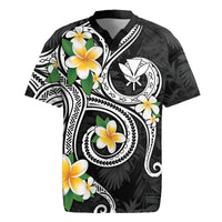 Kanaka Maoli Hawaii Plumeria Rugby Jersey Dancing Tentacles Black Style