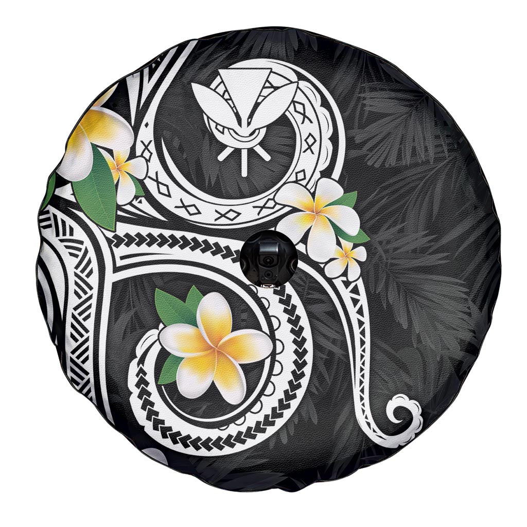 Kanaka Maoli Hawaii Plumeria Spare Tire Cover Dancing Tentacles Black Style