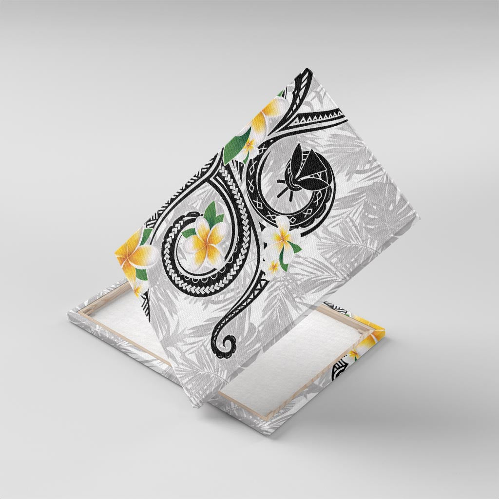 Kanaka Maoli Hawaii Plumeria Canvas Wall Art Dancing Tentacles White Style