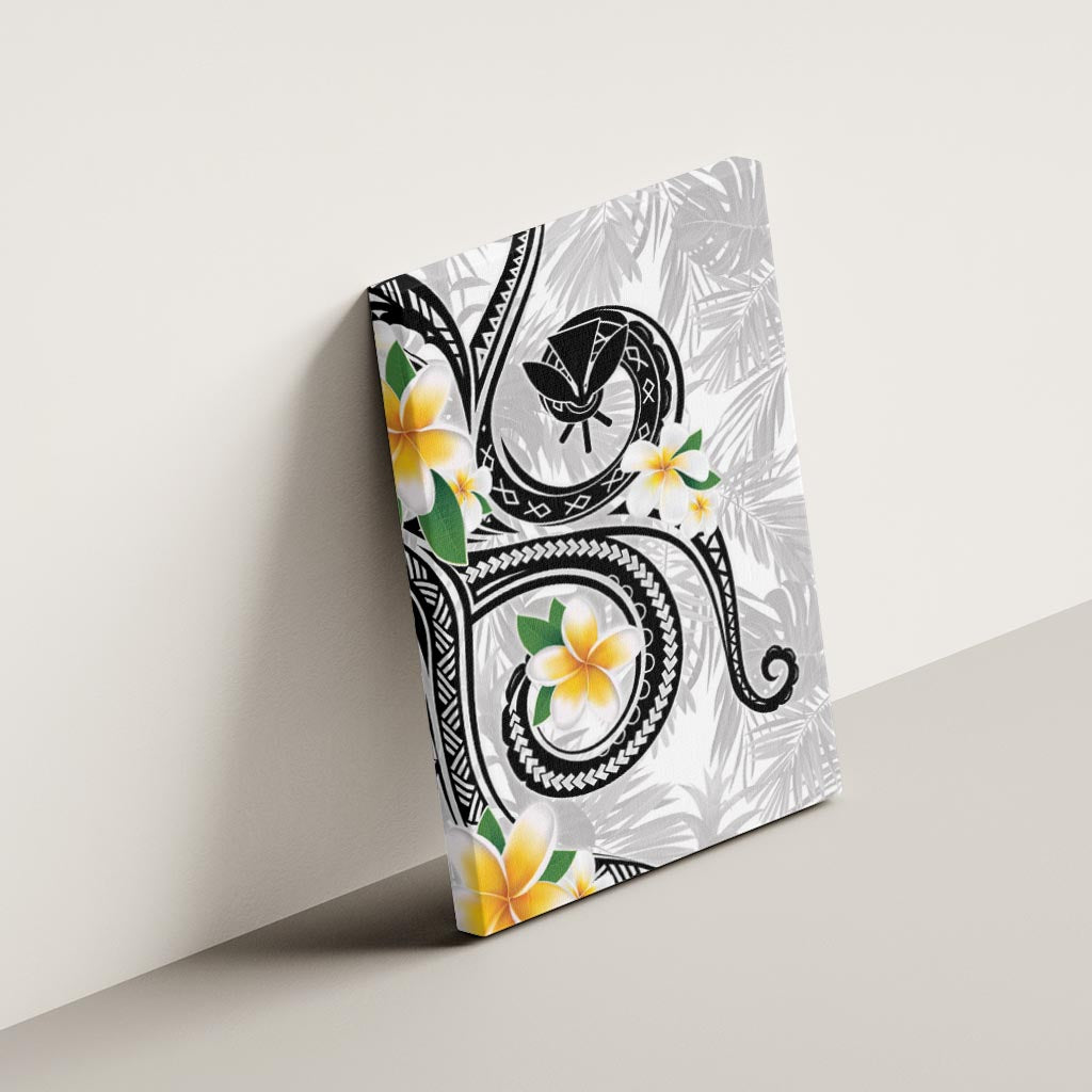 Kanaka Maoli Hawaii Plumeria Canvas Wall Art Dancing Tentacles White Style