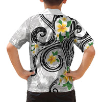 Kanaka Maoli Hawaii Plumeria Family Matching Summer Maxi Dress and Hawaiian Shirt Dancing Tentacles White Style LT7 - Polynesian Pride