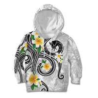 Kanaka Maoli Hawaii Plumeria Kid Hoodie Dancing Tentacles White Style