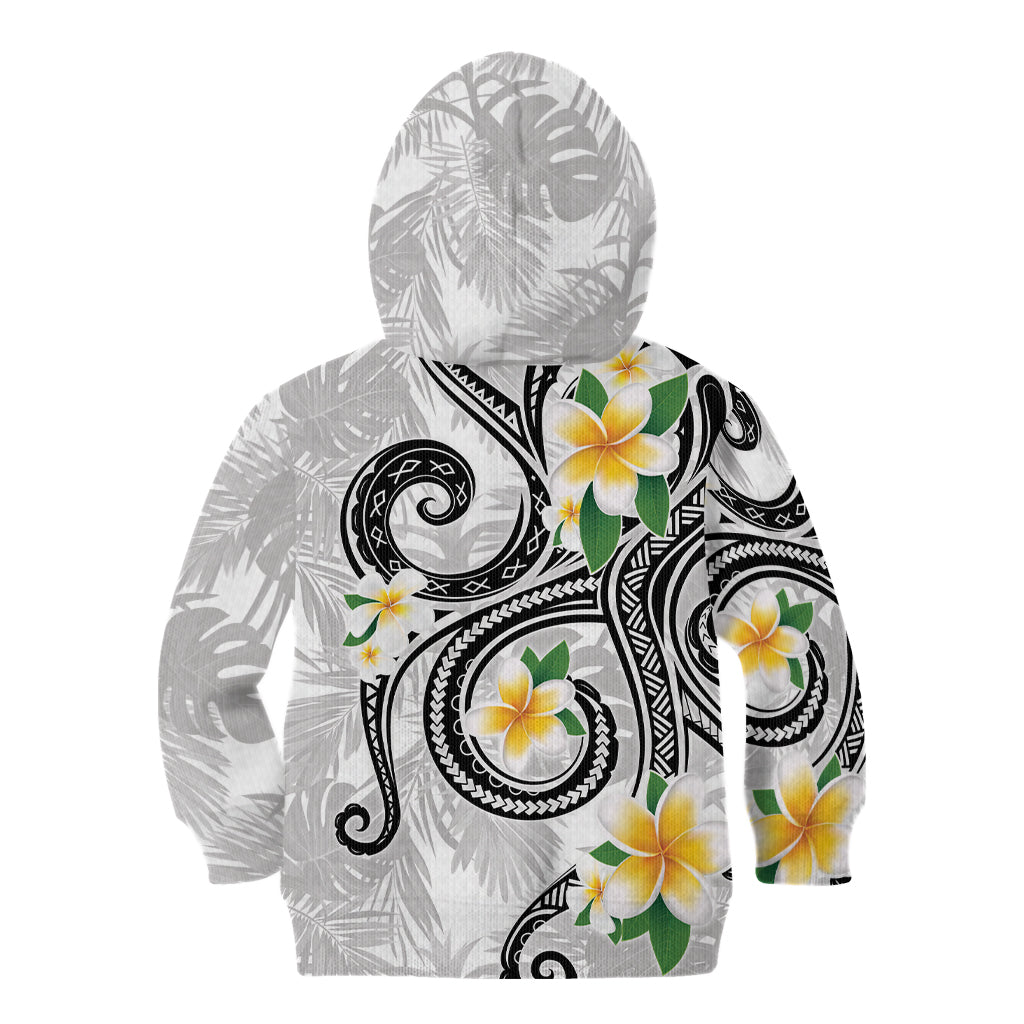 Kanaka Maoli Hawaii Plumeria Kid Hoodie Dancing Tentacles White Style