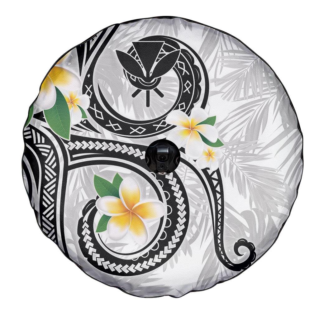 Kanaka Maoli Hawaii Plumeria Spare Tire Cover Dancing Tentacles White Style