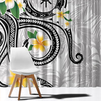 Kanaka Maoli Hawaii Plumeria Window Curtain Dancing Tentacles White Style LT7 - Polynesian Pride