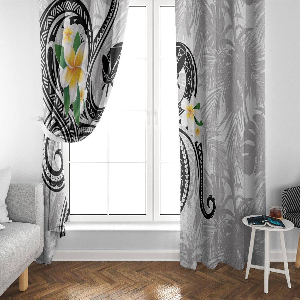 Kanaka Maoli Hawaii Plumeria Window Curtain Dancing Tentacles White Style LT7 - Polynesian Pride