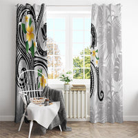Kanaka Maoli Hawaii Plumeria Window Curtain Dancing Tentacles White Style LT7 - Polynesian Pride